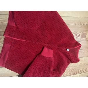 Vintage LL BEAN Red Black Polka Dot Fleece Jacket